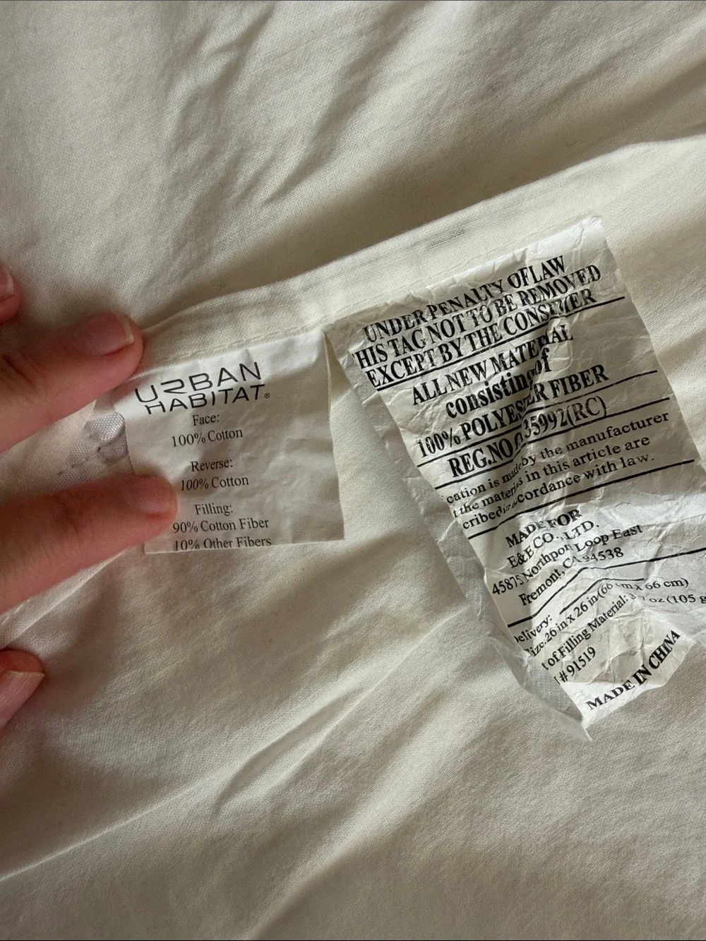 Large white Pillowcase